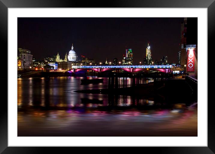 London Thames Bridges Framed Mounted Print by David French