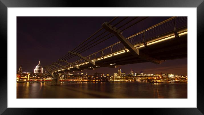 Millenium Bridge Thames London Framed Mounted Print by David French