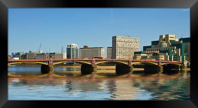 Vauxhall  Bridge Thames London Framed Print by David French