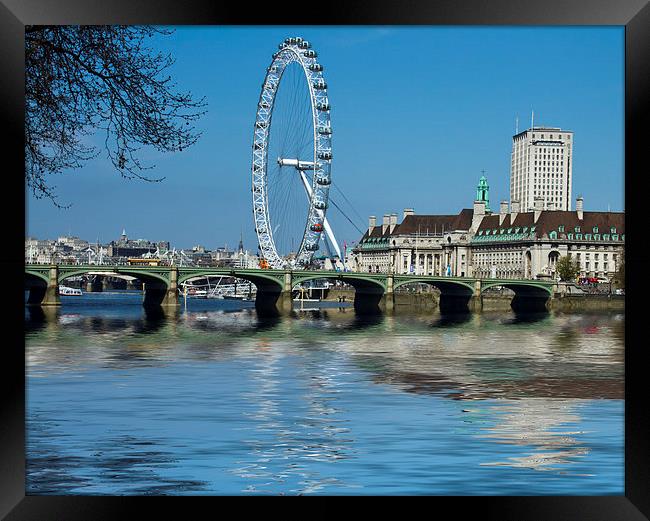 London Eye Westminster Bridge Framed Print by David French
