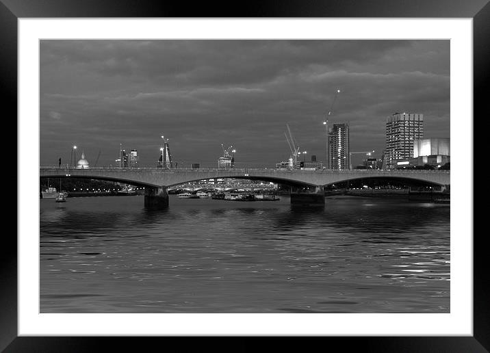 Waterloo  Bridge St Pauls London Framed Mounted Print by David French