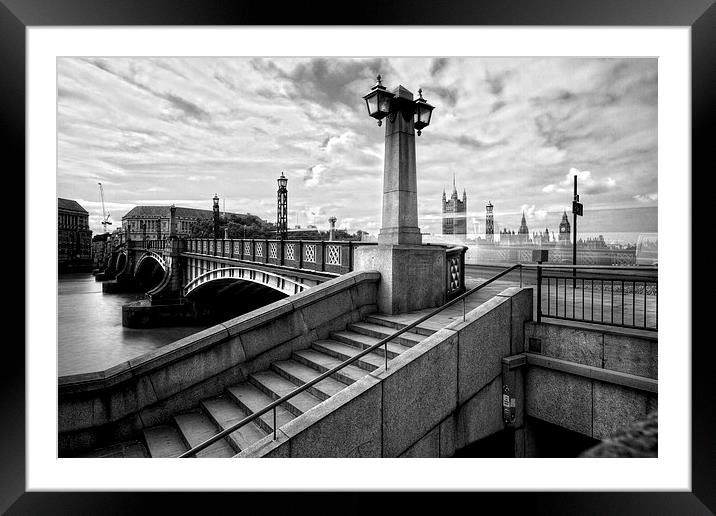Lambeth Bridge London Thames Framed Mounted Print by David French