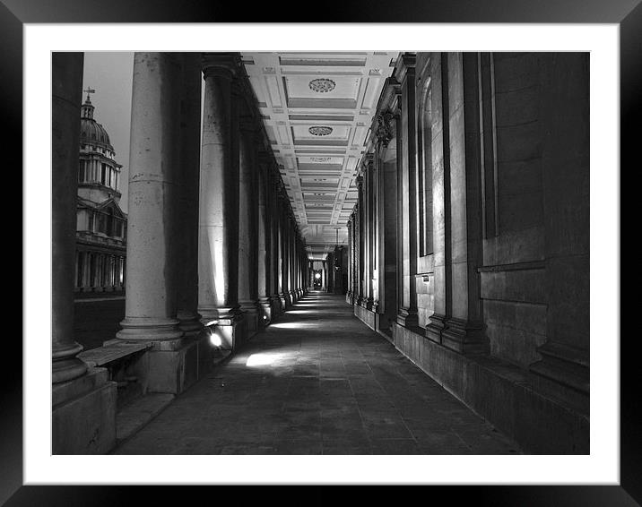 Greenwich Royal Naval College HDR BW Framed Mounted Print by David French