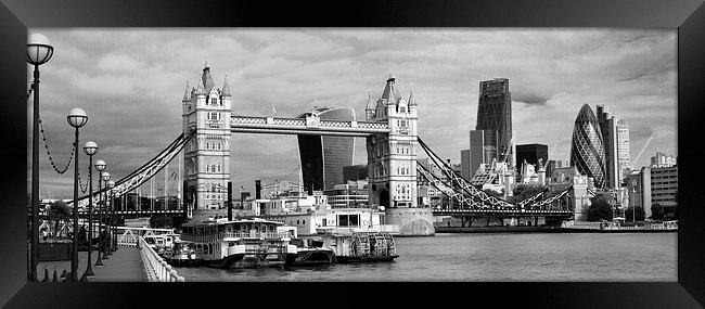 Tower Bridge City of London bw  Framed Print by David French
