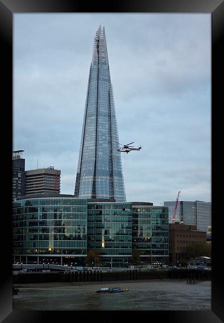 Airlift Helicopter Shard Framed Print by David French