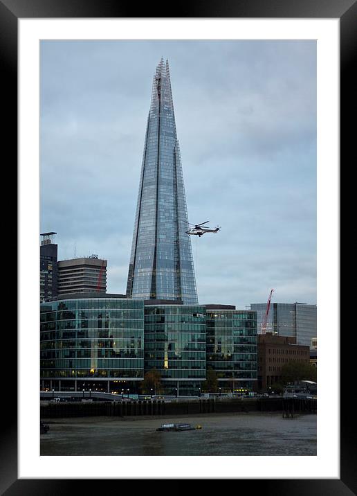 Airlift Helicopter Shard Framed Mounted Print by David French