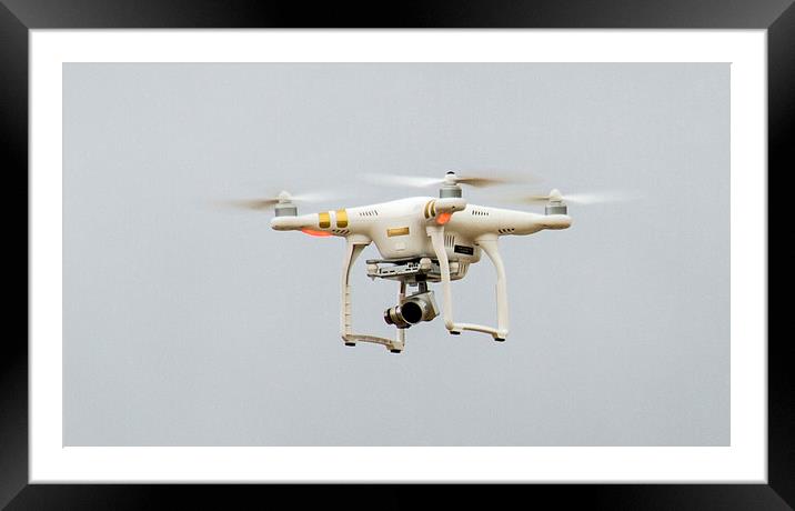 Drone camera Framed Mounted Print by David French