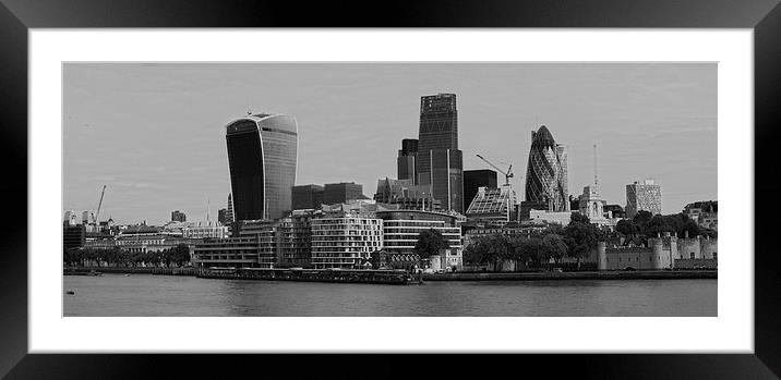  City of London skyline  panarama Framed Mounted Print by David French