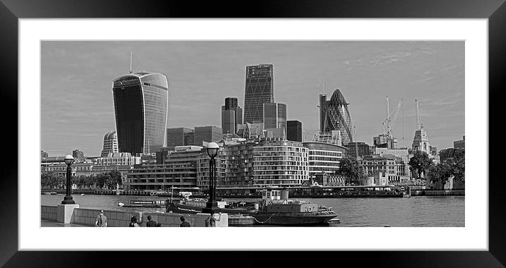  City of London skyline  panarama Framed Mounted Print by David French