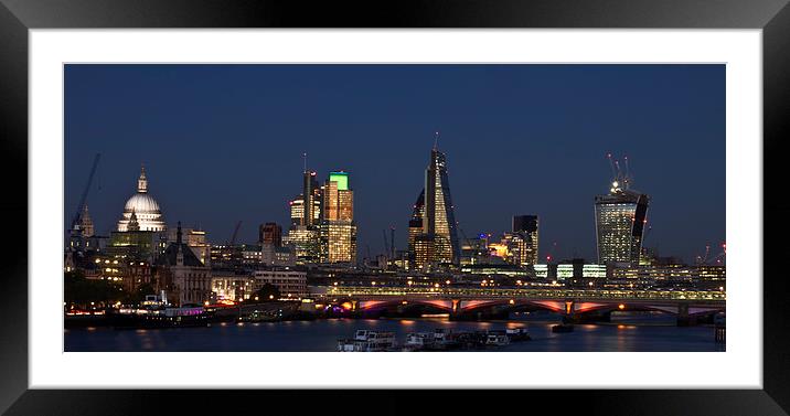 London City Skyline Framed Mounted Print by David French