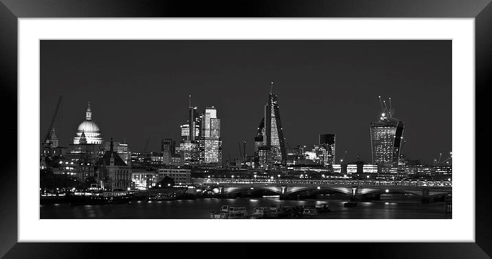 London City Skyline Framed Mounted Print by David French