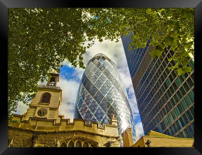 The Gherkin Framed Print by David French