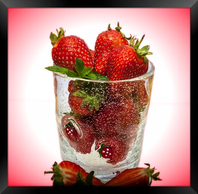 Strawberry Dessert Framed Print by David French