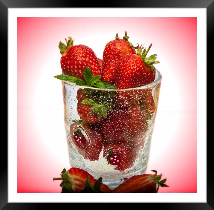 Strawberry Dessert Framed Mounted Print by David French