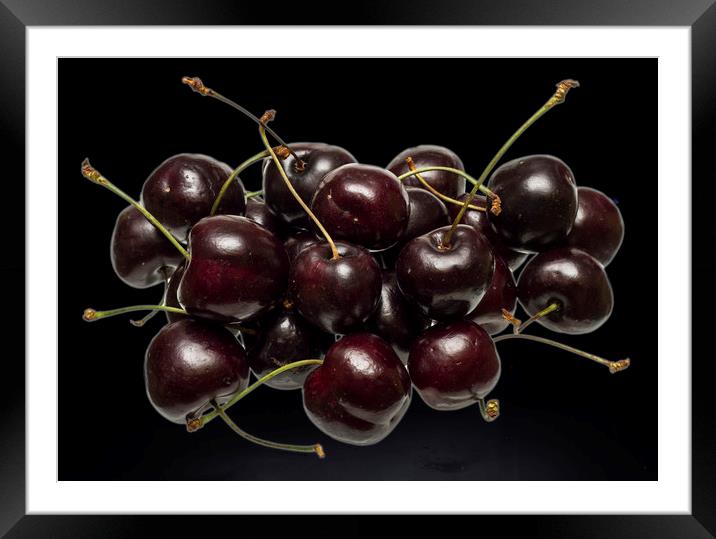 Fresh Cherries Framed Mounted Print by David French