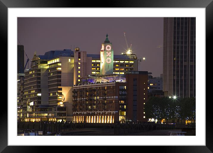 Oxo tower at night Framed Mounted Print by David French