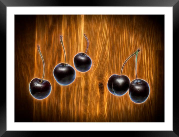 Fresh Cherries Framed Mounted Print by David French