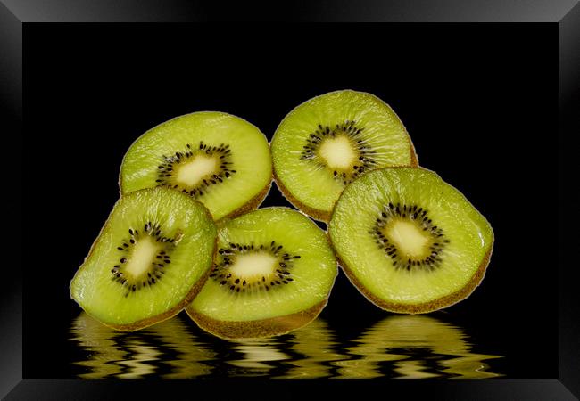Fresh Kiwi fruits Framed Print by David French