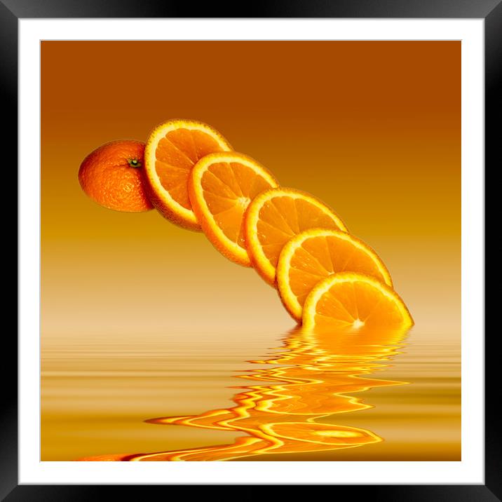 Slices Orange Citrus Fruit Framed Mounted Print by David French