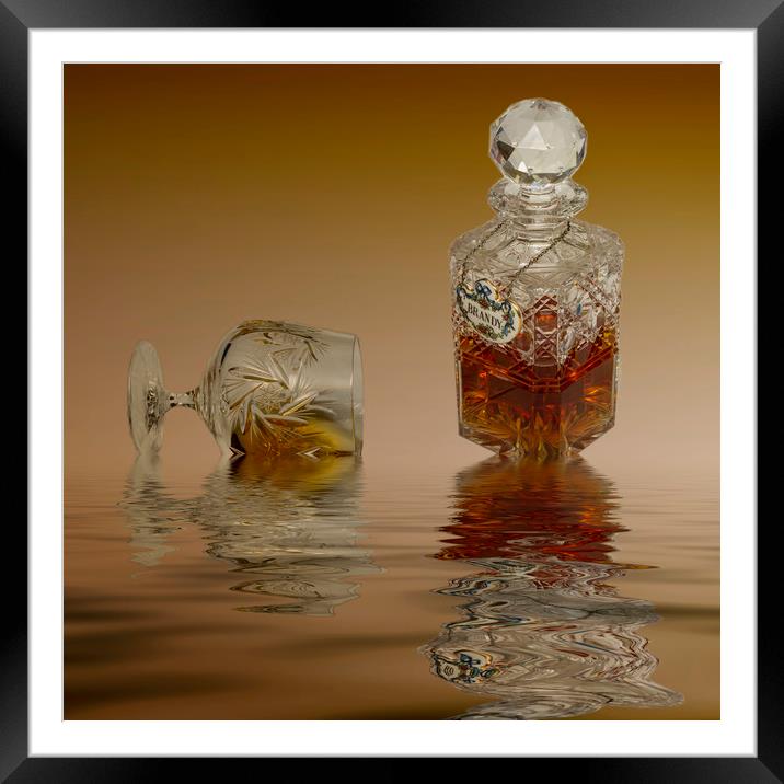 Brandy Decanter Glass Framed Mounted Print by David French