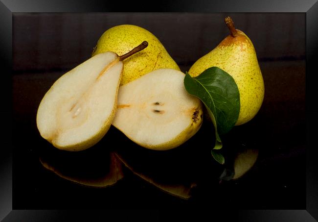 Fresh Pears Fruit Framed Print by David French