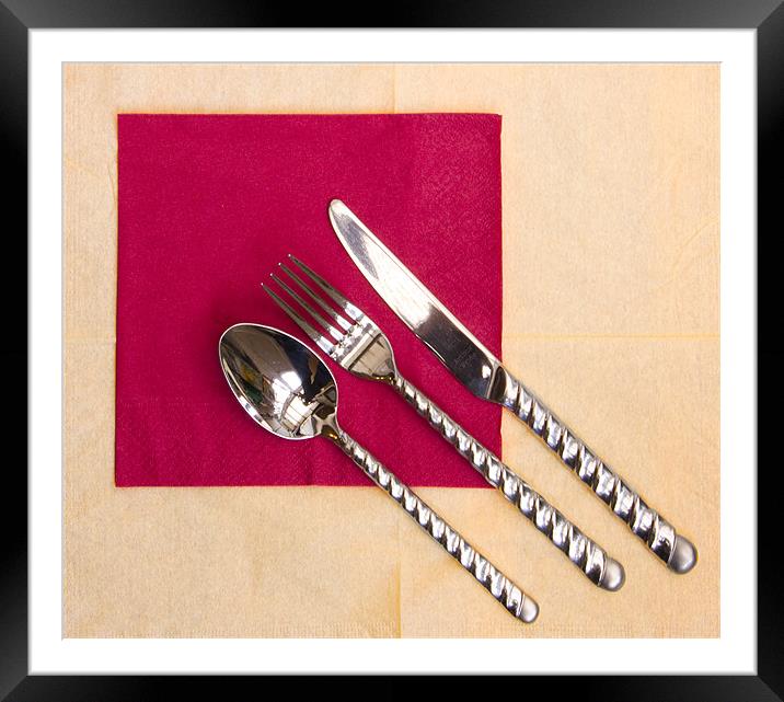 Cutlery Art Framed Mounted Print by David French