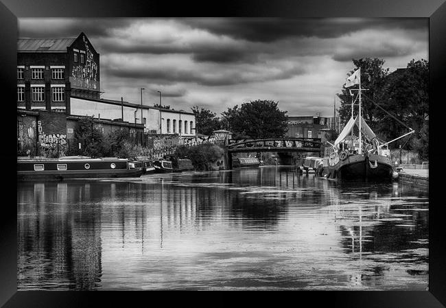 Canal Boats River Lea London Framed Print by David French