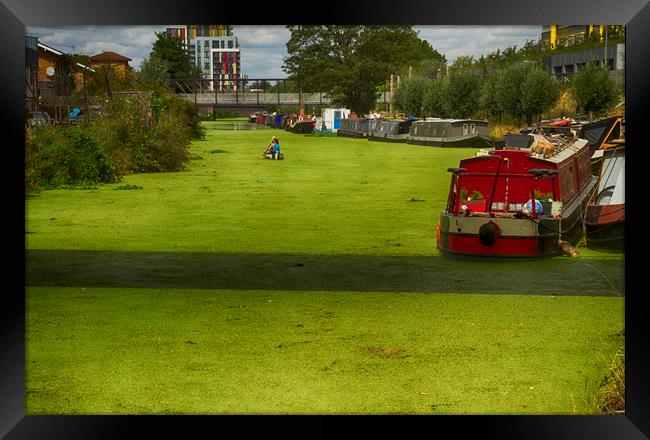 Canal Boats River Lea Framed Print by David French