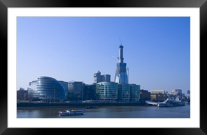 Thames Southbank Framed Mounted Print by David French