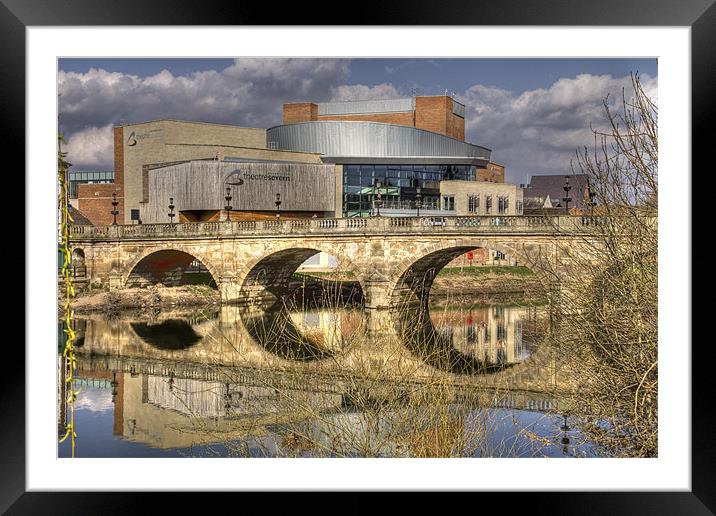 Welsh Bridge Shrewsbury Severn Theatre Framed Mounted Print by David French