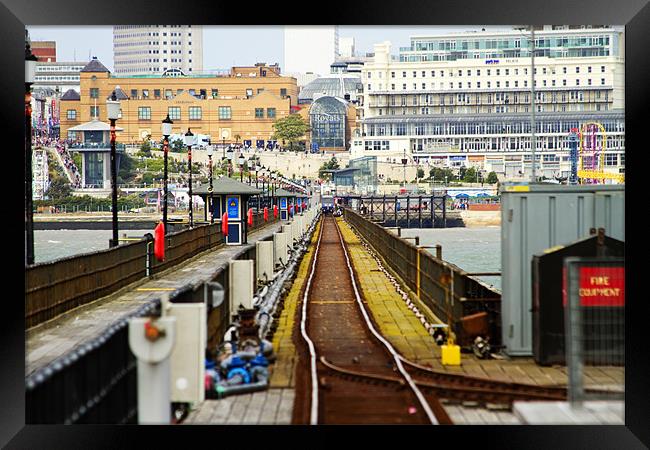 Southend Pier train Framed Print by David French