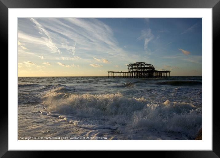 The old pier Brighton Framed Mounted Print by Julie Tattersfield