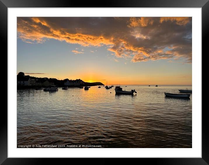 Sunset at the Parrog Framed Mounted Print by Julie Tattersfield
