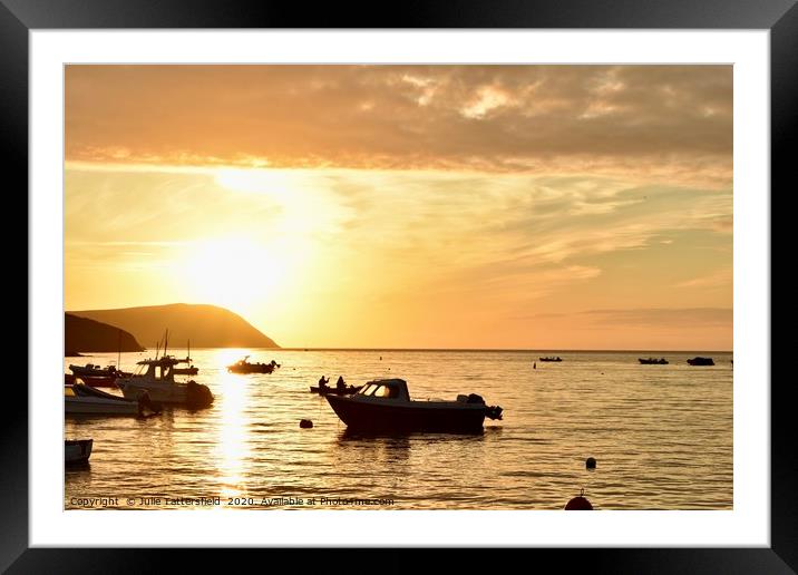 sunset at the Parrog, Newport, Pembrokeshire Framed Mounted Print by Julie Tattersfield