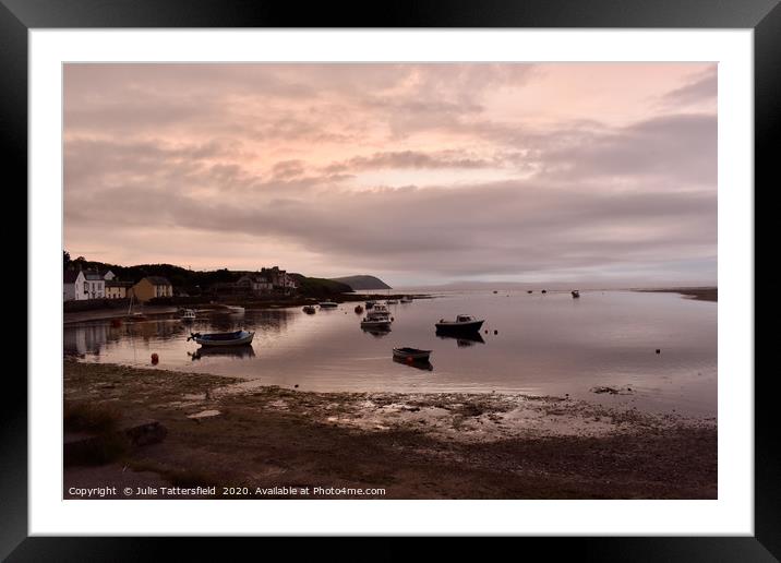 stormy sunset at the Parrog, Newport Pembrokeshire Framed Mounted Print by Julie Tattersfield