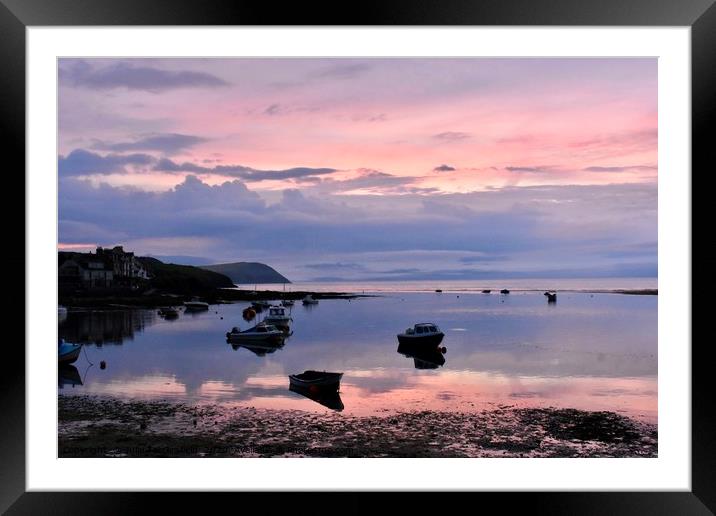 Evening sunset at The Parrog Newport Pembrokeshire Framed Mounted Print by Julie Tattersfield