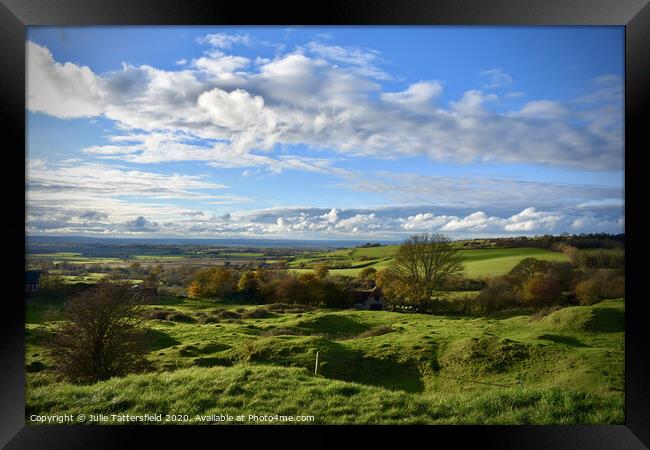 Oxfordshire Brill landscape as far as the eye can  Framed Print by Julie Tattersfield