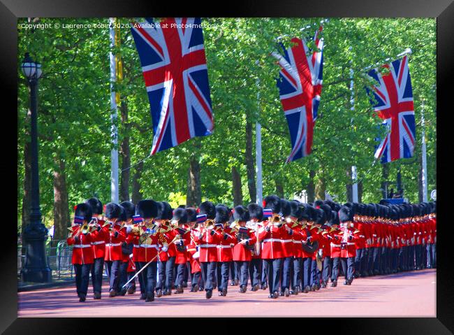 Coldstream Guards Trooping The Colour Framed Print by Laurence Tobin