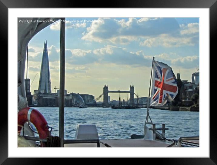 View from a Thames Clipper Framed Mounted Print by Laurence Tobin