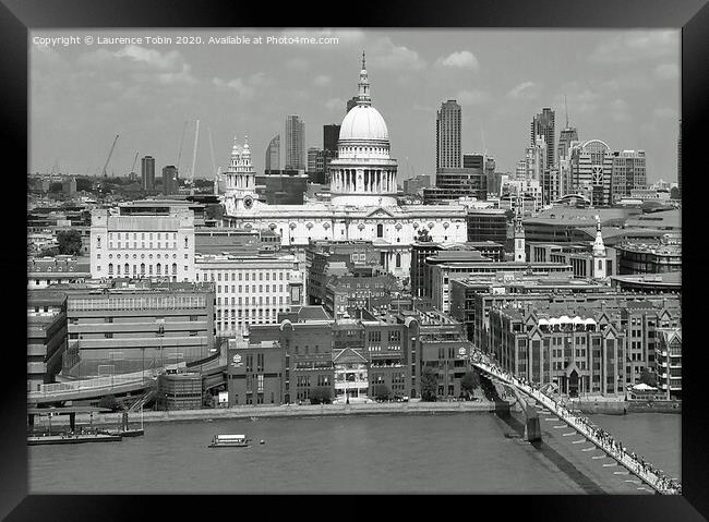 St Pauls Cathedral and City Framed Print by Laurence Tobin