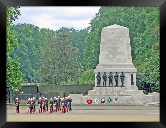 Royal Marines at the Guards Memorial, London Framed Print by Laurence Tobin