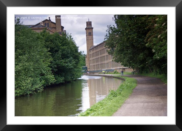 Leeds and Liverpool Canal at Saltaire, West Yorksh Framed Mounted Print by Laurence Tobin