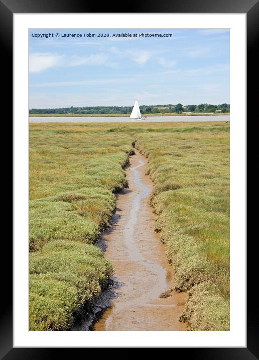 Sailing on the River Colne at Brightlingsea, Essex Framed Mounted Print by Laurence Tobin
