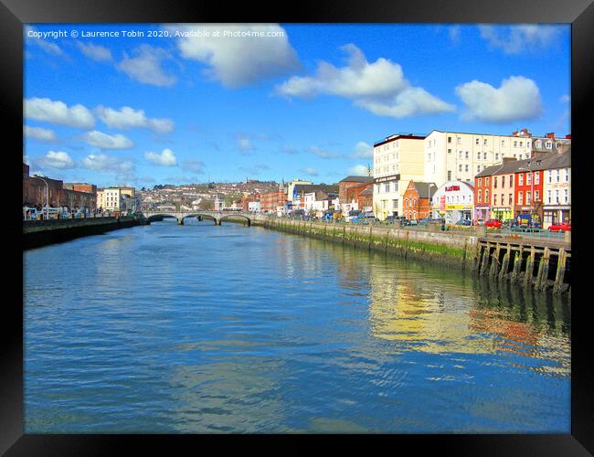 The River Lee in Cork, Ireland Framed Print by Laurence Tobin