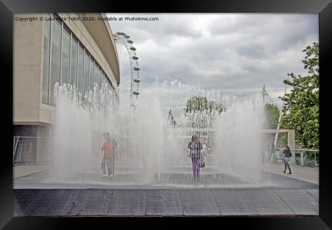 Royal Festival Hall Fountains, London Framed Print by Laurence Tobin