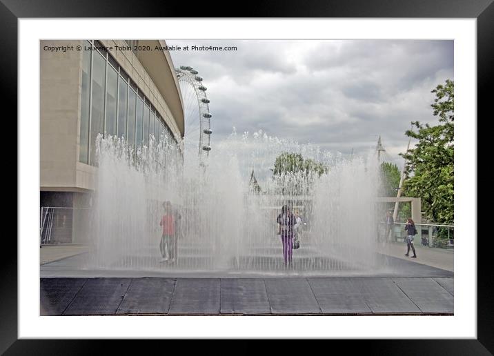 Royal Festival Hall Fountains, London Framed Mounted Print by Laurence Tobin