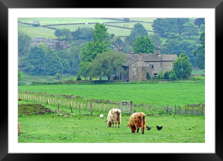Countryside near Oxenhope, Bradford, Yorkshire Framed Mounted Print by Laurence Tobin