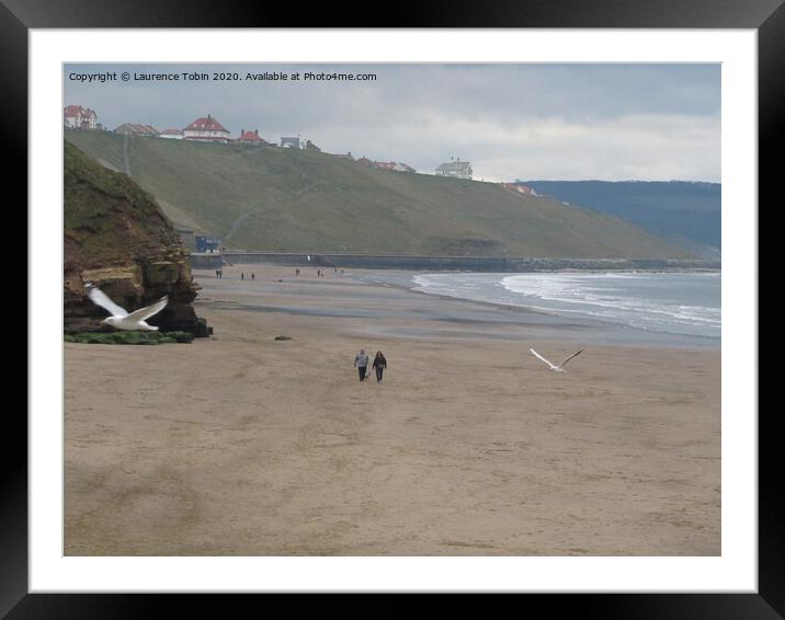 Seagulls over Scarborough Beach Framed Mounted Print by Laurence Tobin