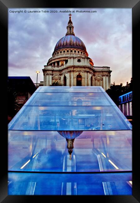 St PaulsCathedral  Reflected Framed Print by Laurence Tobin