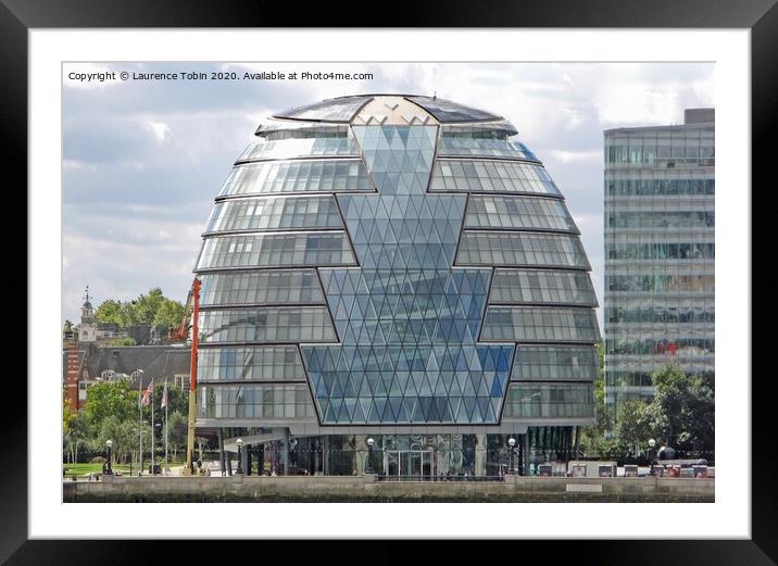 City Hall, London Framed Mounted Print by Laurence Tobin